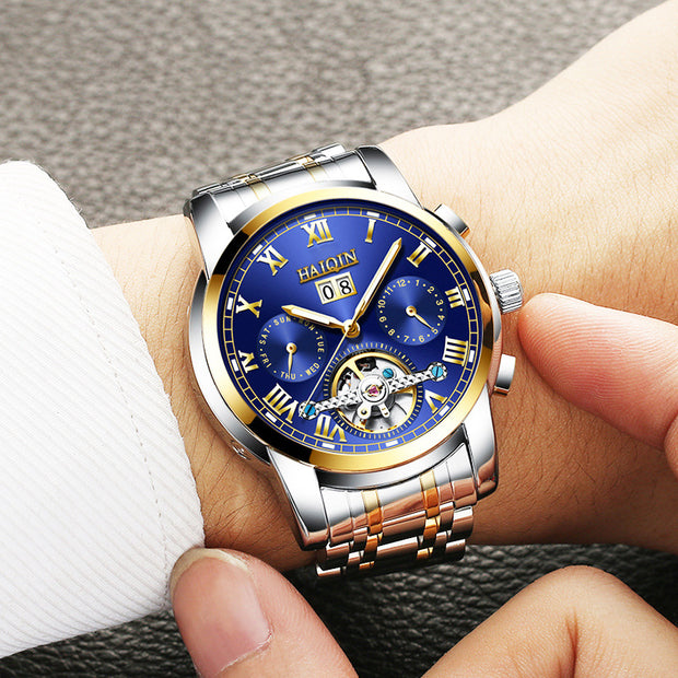 Automatic mechanical watch,  Tourbillon waterproof hollow men's swimming.