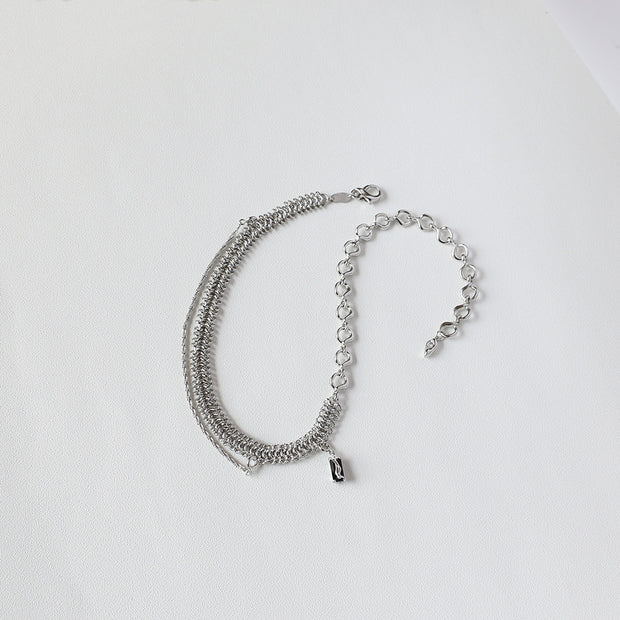 Female Light Clavicle Chain Necklace Pendant Stitching Necklace