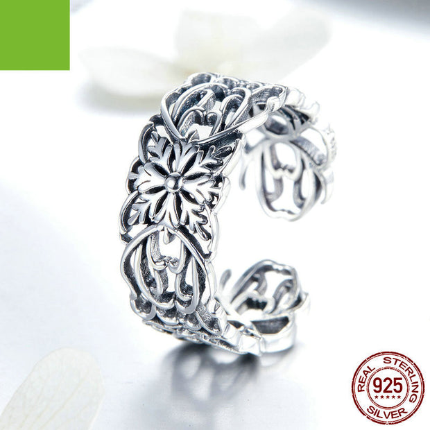 Vintage Flower Silver Ring