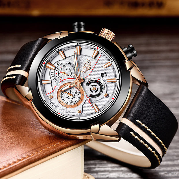 Multi-function casual fashion business men's watch