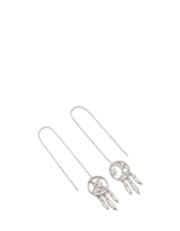 925 Silver dream catcher tassel earring earrings