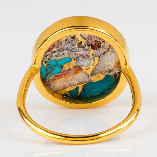 Gold Plated Vintage Melange Gemstone Ring