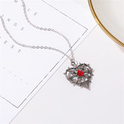 Gothic Ruby Heart Necklace