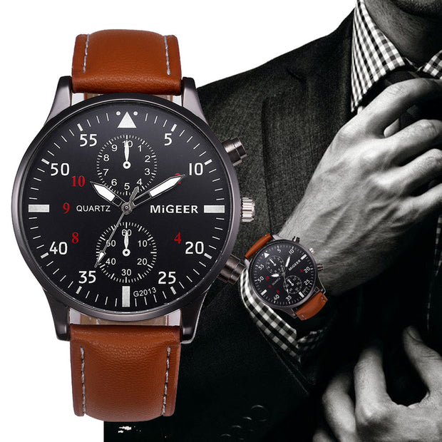 Retro Design Leather Band Watches for Men's