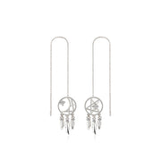925 Silver dream catcher tassel earring earrings