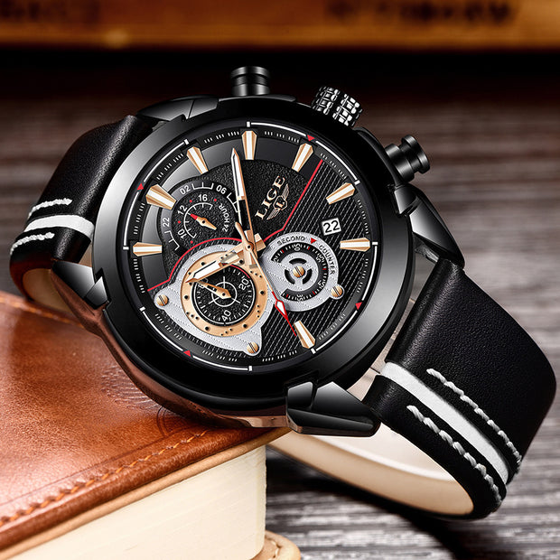 Multi-function casual fashion business men's watch