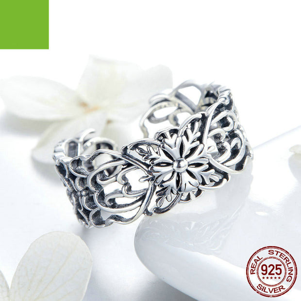 Vintage Flower Silver Ring